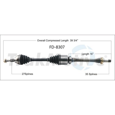 Surtrack Axle Cv Axle Shaft, Fd-8307 FD-8307